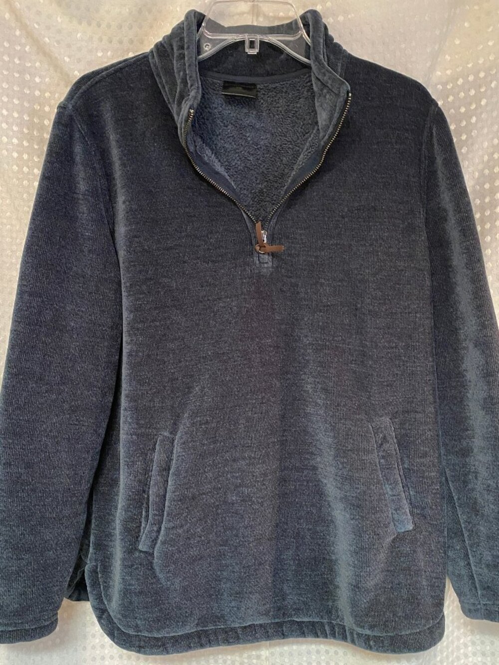 32 Degrees Heat Charcoal/Slate Fleece Half Zip Pullover Pouch Pocket - Large